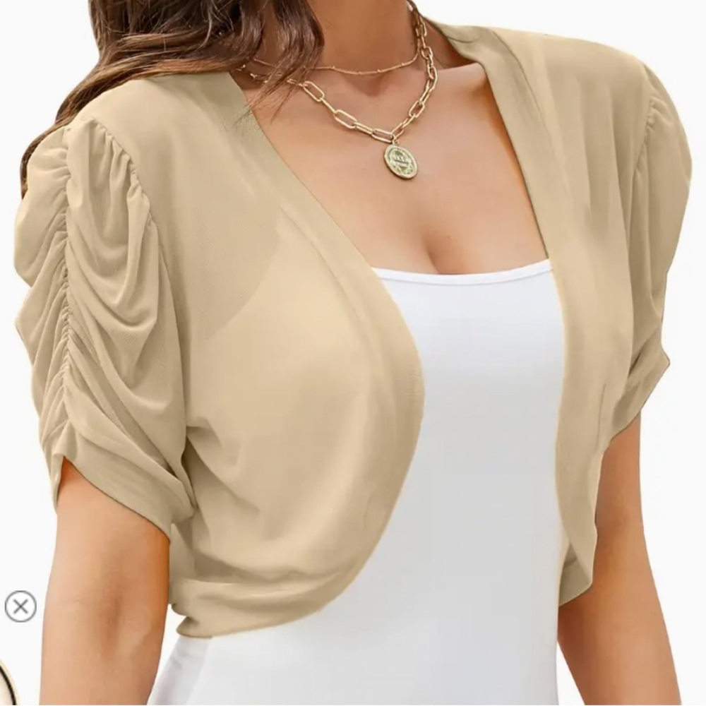 Sheer crop shrug.